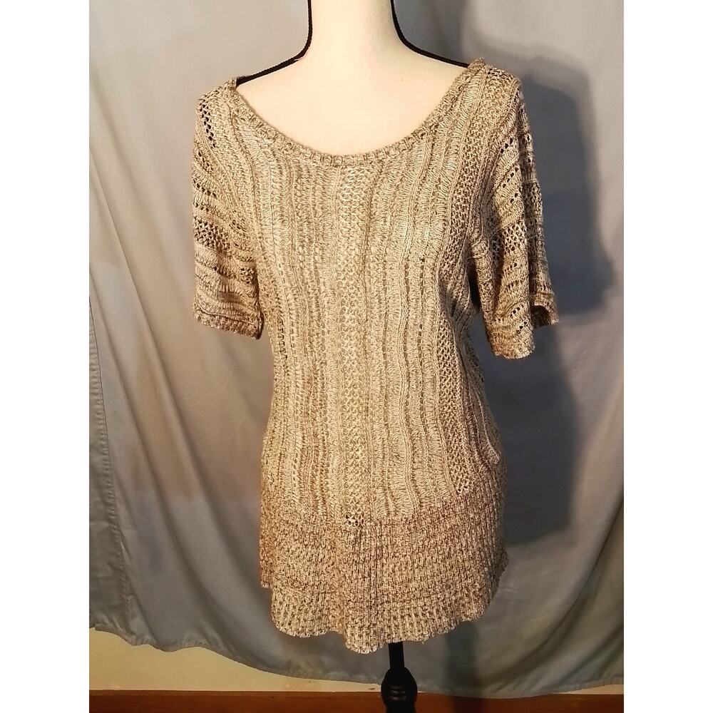 A Knitch Above brown open knit sweater